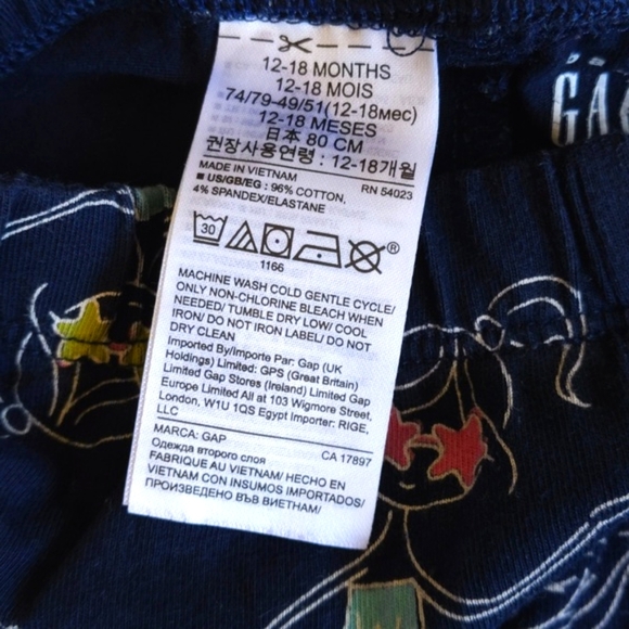 babyGap navy blue mermaids cropped leggings 18 months baby girl - Picture 4 of 7